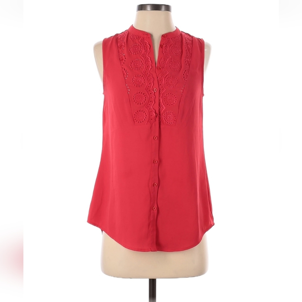 Maeve Red Blouse with Crochet Detail